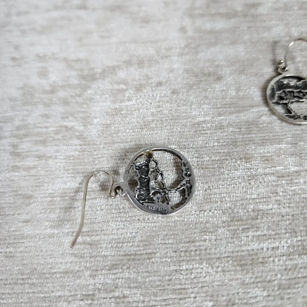 925 Sterling Silver Lone Cypress Tree Dangle Drop Earrings Boho Witchy